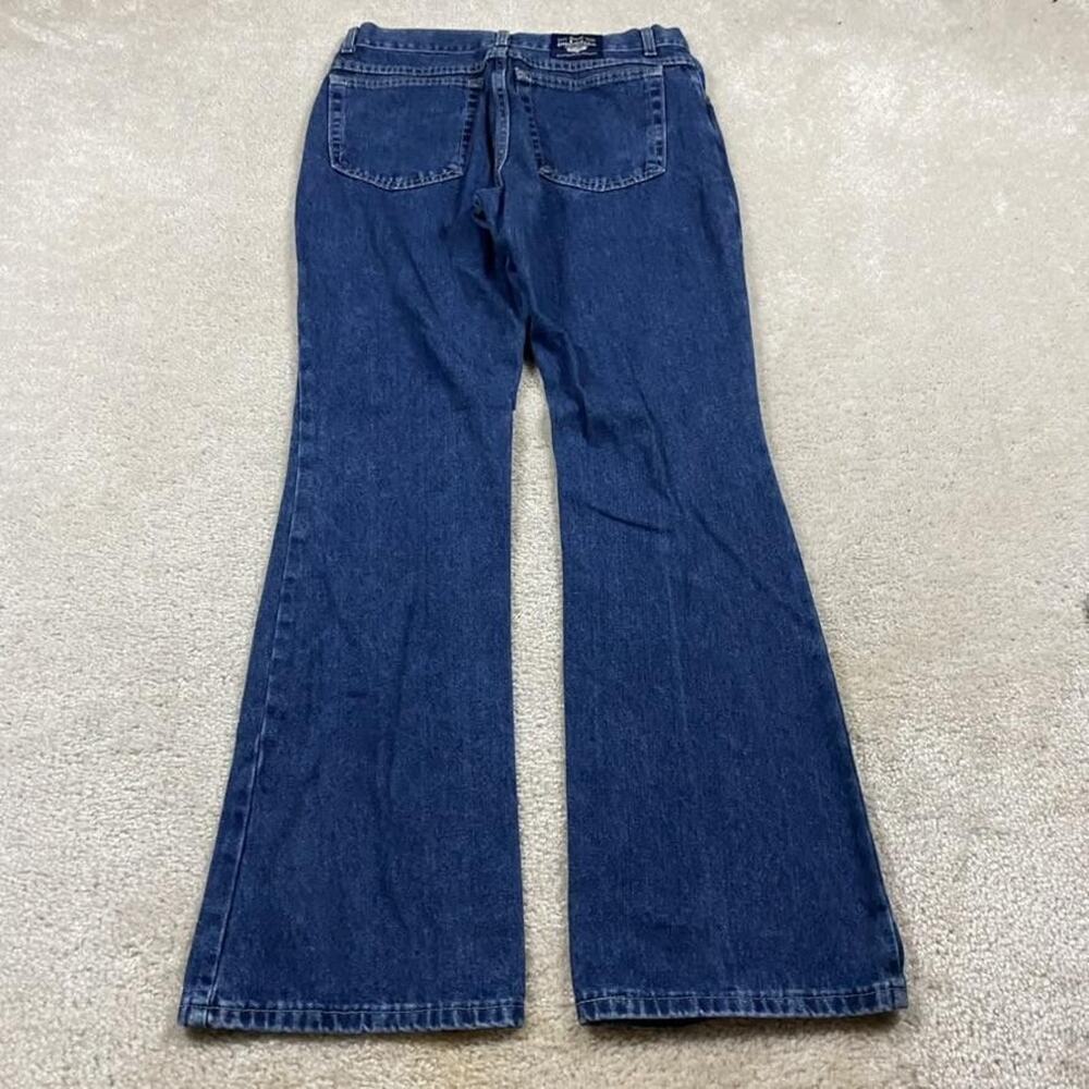 VTG Lee Dungarees Jeans Womens 13M Blue Flare High Rise Denim USA Western